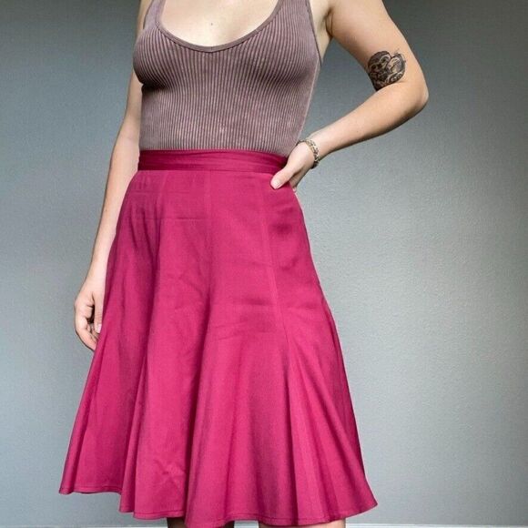 Vintage IGI & IGI 90s Tennis Skirt Pleated Berry Red Size Small Made in Italy - Picture 7 of 10